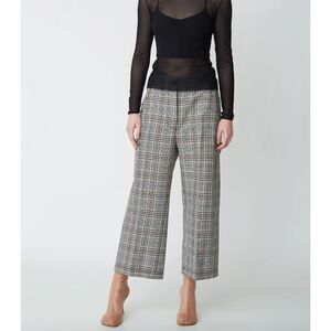 MM6 MAISON MARGIELA Plaid Wide Leg Cropped Wool Trouser NWT Sz46 (US10)